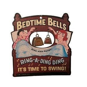 Cheeky Vintage Bedtime Bells Cardboard Novelty Display From 1968